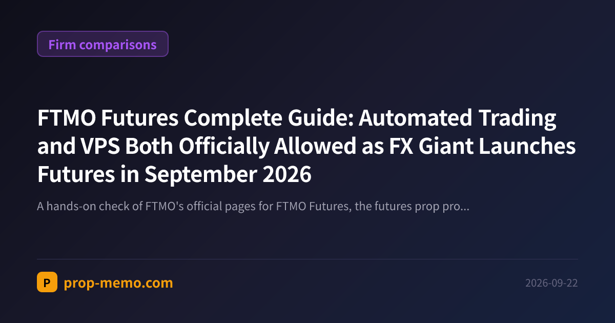 FTMO Futures Complete Guide: Automated Trading and VPS Both Officially Allowed as FX Giant Launches Futures in September 2026