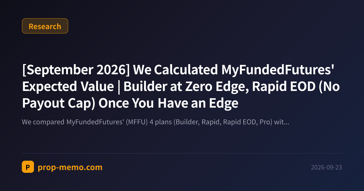 [September 2026] We Calculated MyFundedFutures' Expected Value | Builder at Zero Edge, Rapid EOD (No Payout Cap) Once You Have an Edge