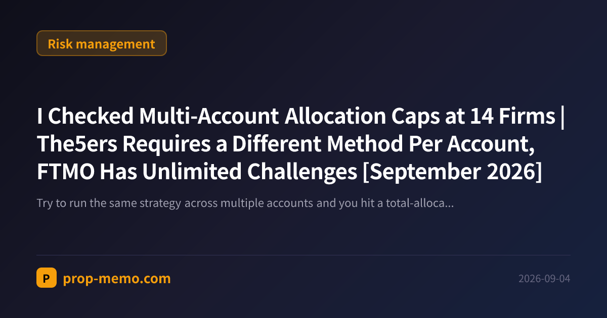 I Checked Multi-Account Allocation Caps at 14 Firms | The5ers Requires a Different Method Per Account, FTMO Has Unlimited Challenges [September 2026]
