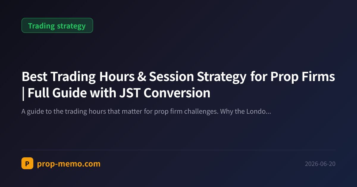 Best Trading Hours & Session Strategy for Prop Firms | Full Guide with JST Conversion