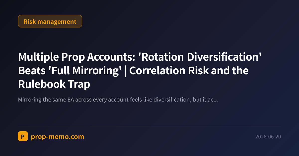 Multiple Prop Accounts: 'Rotation Diversification' Beats 'Full Mirroring' | Correlation Risk and the Rulebook Trap