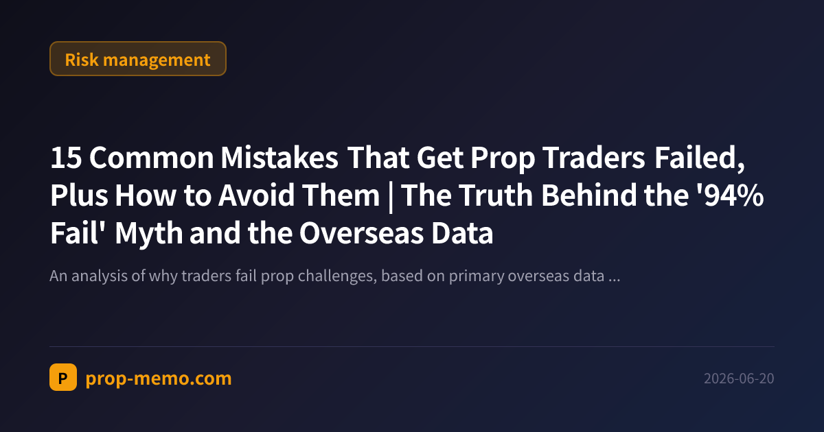 15 Common Mistakes That Get Prop Traders Failed, Plus How to Avoid Them | The Truth Behind the '94% Fail' Myth and the Overseas Data