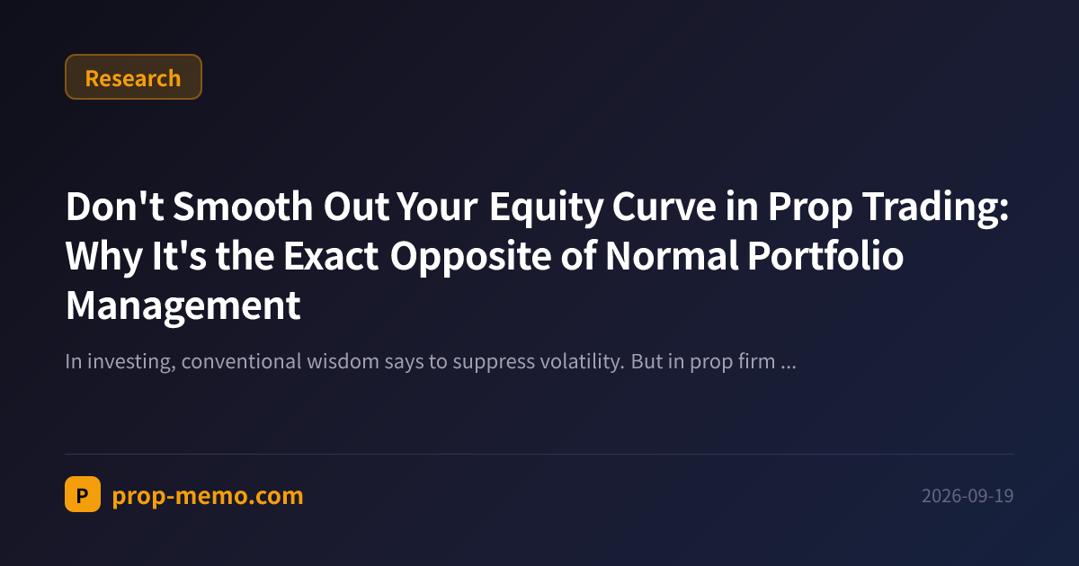 Don't Smooth Out Your Equity Curve in Prop Trading: Why It's the Exact Opposite of Normal Portfolio Management