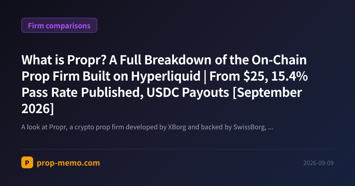 What is Propr? A Full Breakdown of the On-Chain Prop Firm Built on Hyperliquid | From $25, 15.4% Pass Rate Published, USDC Payouts [September 2026]