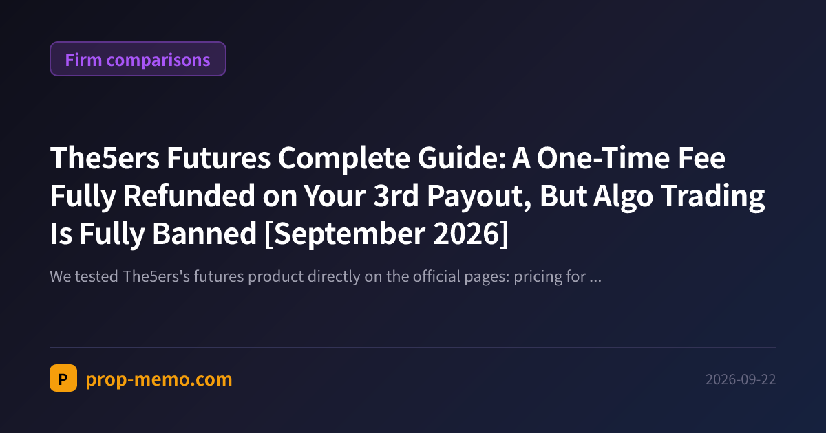 The5ers Futures Complete Guide: A One-Time Fee Fully Refunded on Your 3rd Payout, But Algo Trading Is Fully Banned [September 2026]