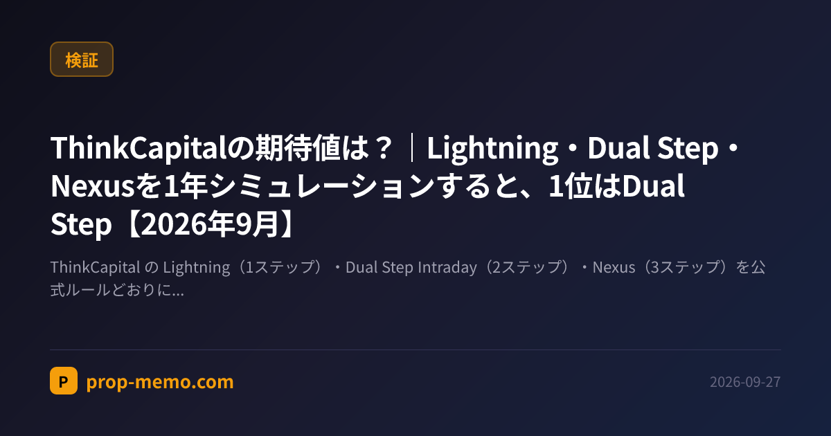 ThinkCapitalの期待値は?|Lightning・Dual Step・Nexusを1年シミュレーションすると、1位はDual Step【2026年9月】